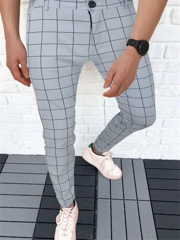 Men's Elegant Plaid Pants #XK6001
