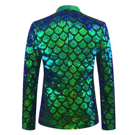 Men's Sequin Gala Velvet Mermaid Scale Tuxedo  #S8401