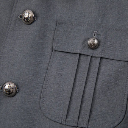 Men's Grey Multi-pocket Short-sleeved Suit  #S8639