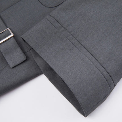 Men's Grey Multi-pocket Short-sleeved Suit  #S8639