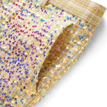 Men's Aurora Sequin Suit #S8527 - Suits | Golden / XS