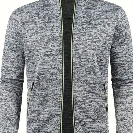 Men's Casual Zipper Cardigan Coat #25060601 - | Light Gray / S