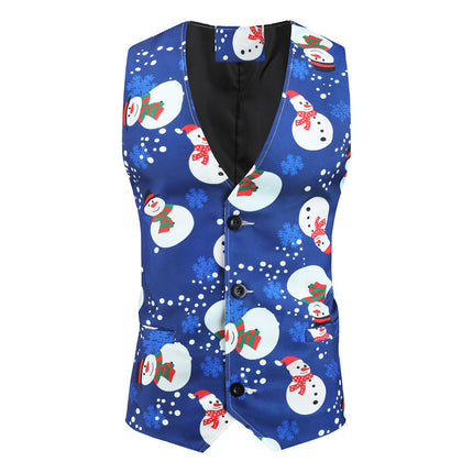 Men's Christmas Snowman Vest Suit #2TZMK23 - Vests | Multicolour / M