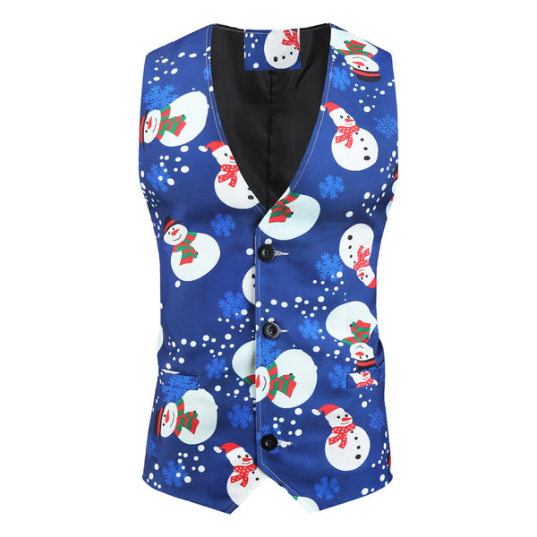 Men's Christmas Snowman Vest Suit #2TZMK23