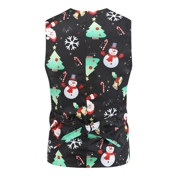 Men's Christmas Printed Vest Suit #2TZMK24