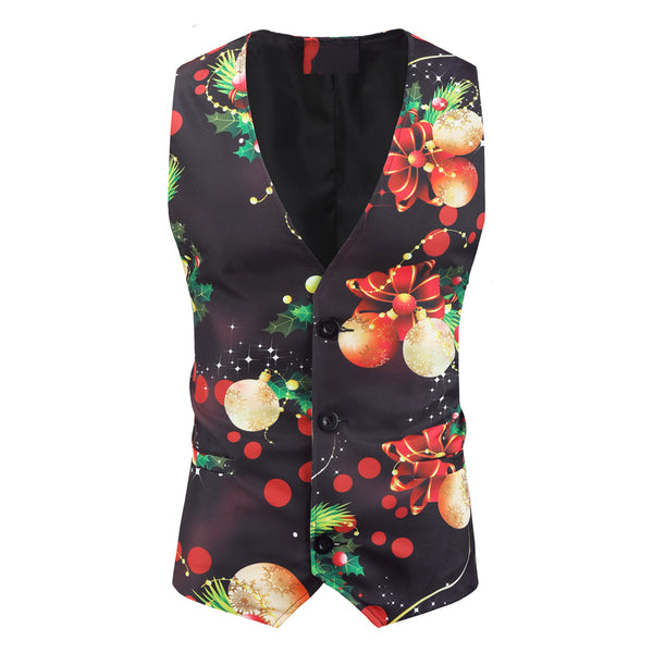 Men's Colorful Christmas Vest Suit #2TZMK28