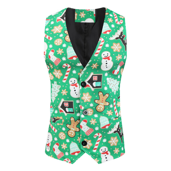 Men's Vibrant Christmas Vest Suit #2TZMK31