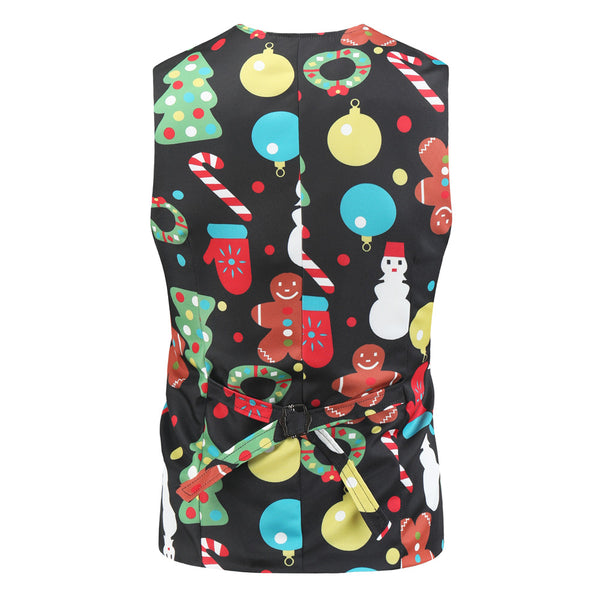 Men's Christmas Print Vest Suit #2TZMK31