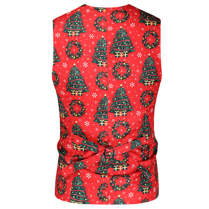 Men's Printed Three Piece Suit #3TZMK35 - Suits | Red / M