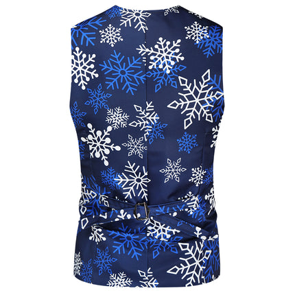 Men's Snowflake Three Piece Suit #3TZMK36 - Suits | Blue / M