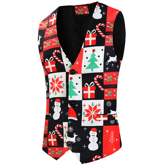 Men's Christmas Fashion Vest Suit #2TZMK622 - Suits | Multicolour / M