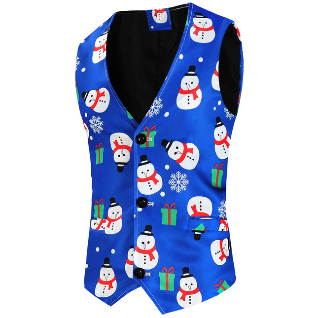 Men's Christmas Printed Vest Suit #2TZMK625 - Suits | Multicolour / M