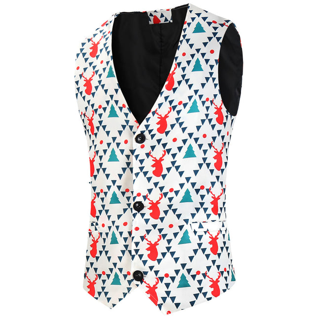 Men's Geometric Print Vest Suit #2TZMK627 - Suits | Multicolour / M