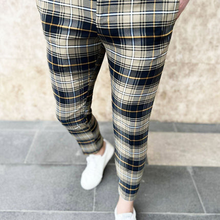 Men's Classic Plaid Pants #XK6028 - Pants | Black / S