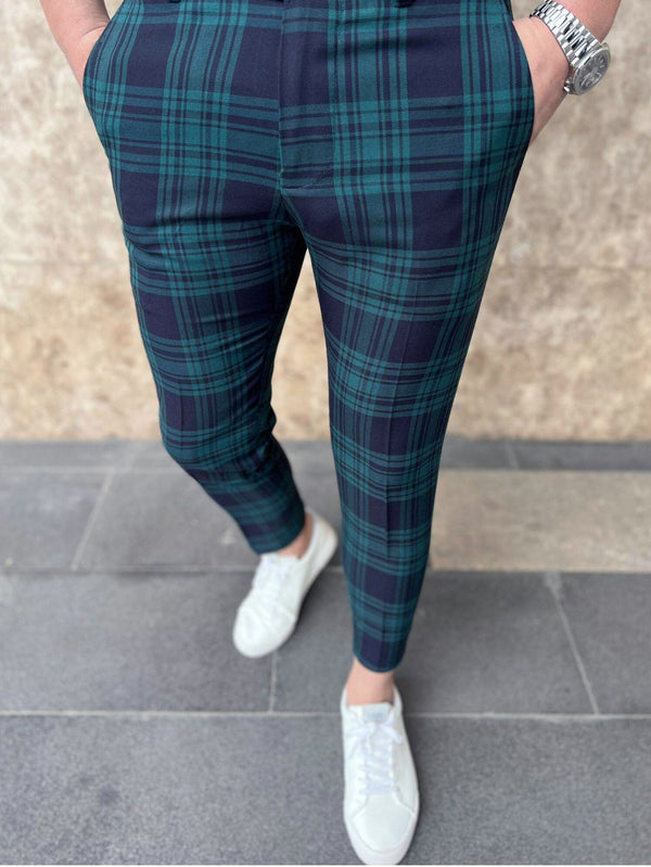 Men's Elegant Checked Pants #XK6030