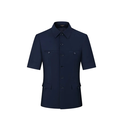 Men's Navy Short Sleeve Suit  #S8640
