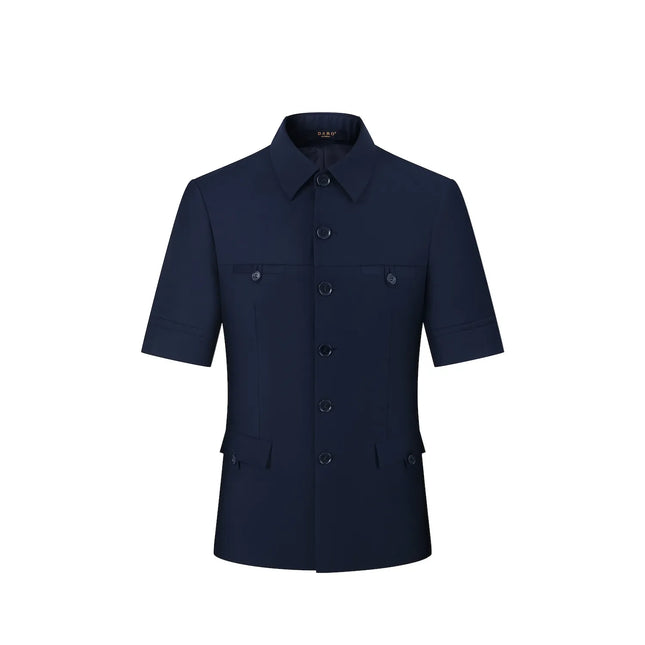 Men's Navy Short Sleeve Suit  #S8640