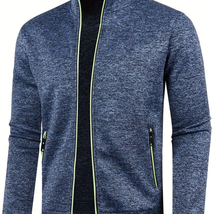 Men's Casual Zipper Cardigan Coat #25060601 - | Navy Blue / S
