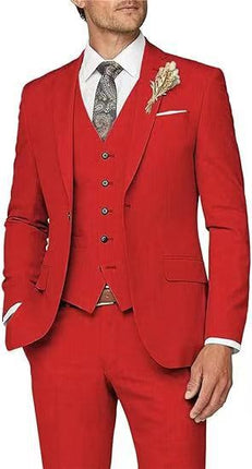 Men's 3pcs Suit #302 - | Red / XXS