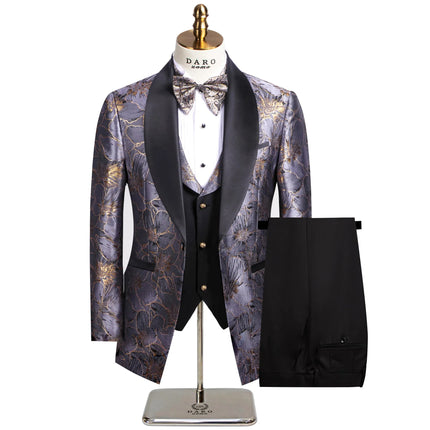 Men's Floral Elegance Suit #S8592 - Suits | Purple / XS