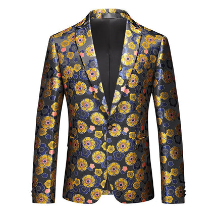 Men's Catoptric Flower Blazer #S7044 - Blazers | Color4 / XS