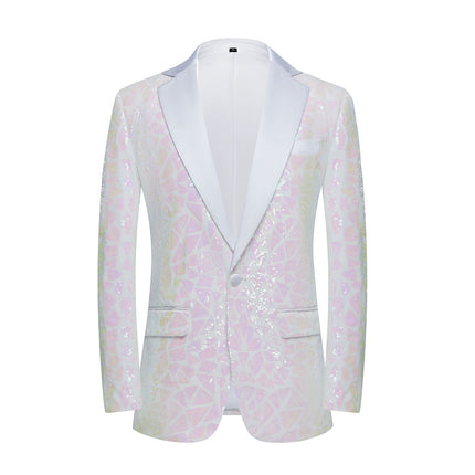 Men's Holographic Sequin Jacket #M8074 - Blazers | Pink / XS