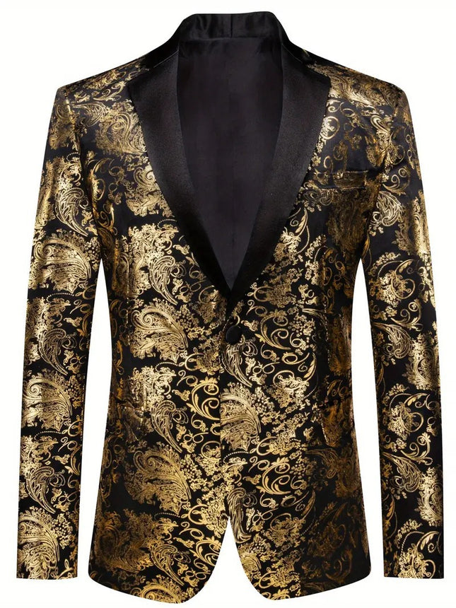 Men's Gold-stamped Blazer #250612201 - Blazers | Yellow / S