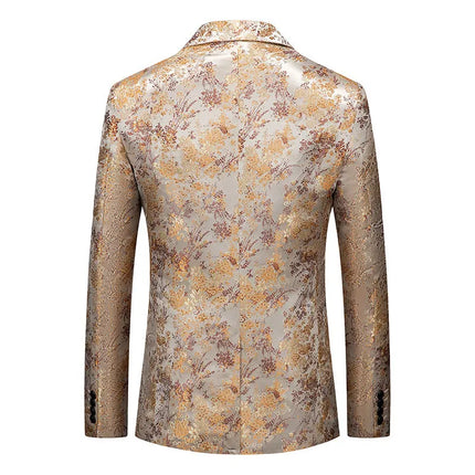 Men's Gilt Gold Flower Blazer  #S8217