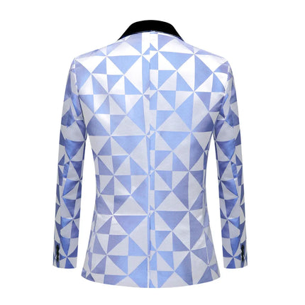 Men's Elegant Geometric Fashion Suit  #S8347