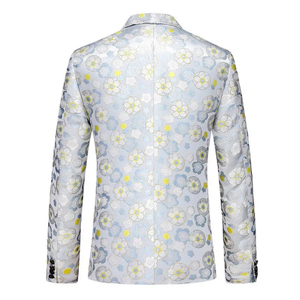Men's Catoptric Flower Blazer #S7044 - Blazers | Color1 / XS