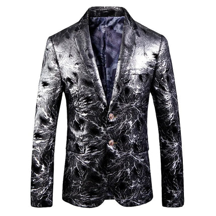 Men's Dazzling Lightning Blazer #S7046 - Blazers | Gray / XS