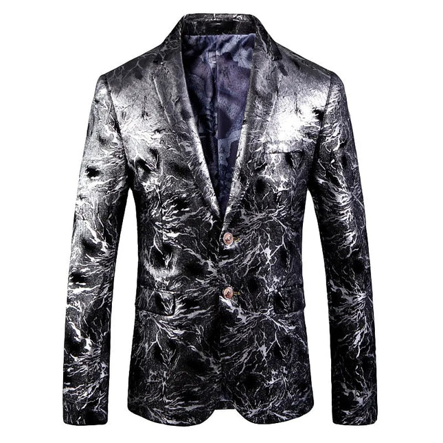 Men's Dazzling Lightning Blazer #S7046 - Blazers | Gray / XS