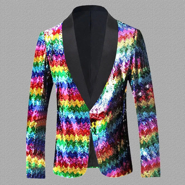 Men's Rainbow Sequins Tuxedo  #S7021