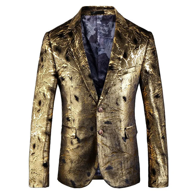 Men's Dazzling Lightning Blazer #S7046 - Blazers | Golden / XS