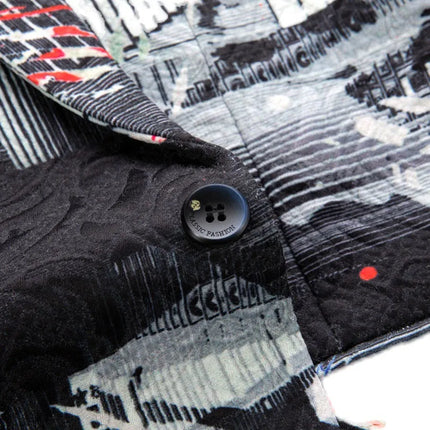 Men's Abstract Element Print Blazer #S8314 - Blazers | Multicolour / XS