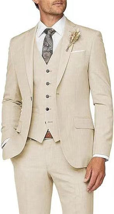 Men's 3pcs Suit #302 - | Beige / XXS