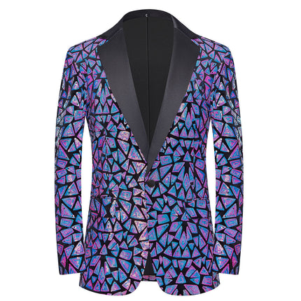 Men's Holographic Sequin Jacket #M8074 - Blazers | Multicolour / XS