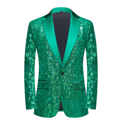 Men's Holographic Sequin Jacket #M8074 - Blazers | Green / XS