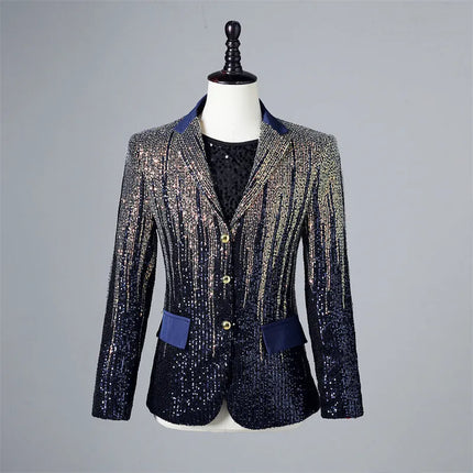Men's Line Sequins Blazer  #S7026