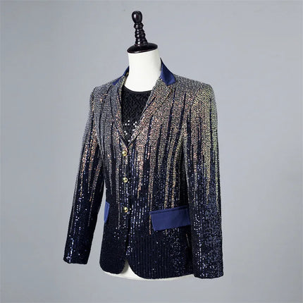 Men's Line Sequins Blazer  #S7026