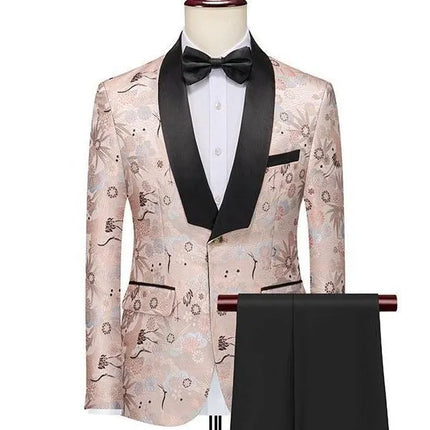 Men's Pink Texture Suit  #S8309