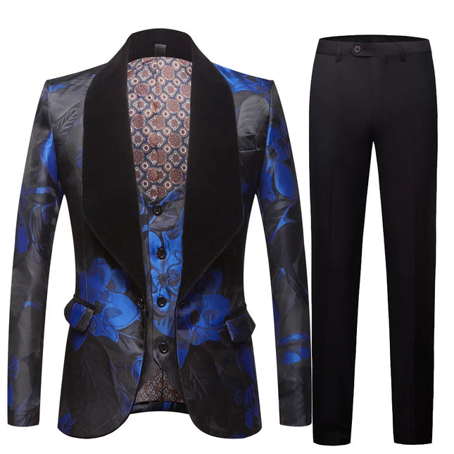 Men's Painted Jacquard 3-Piece Suit  #S8502