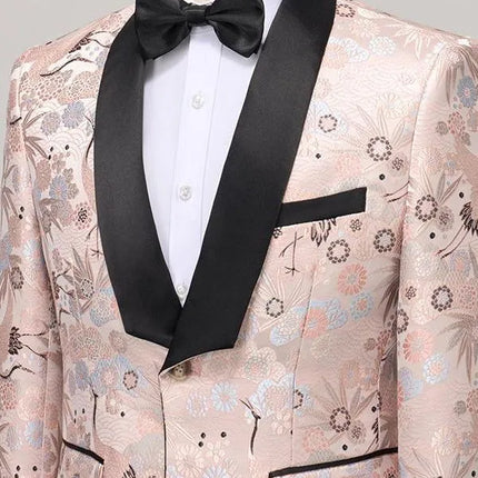 Men's Pink Texture Suit  #S8309