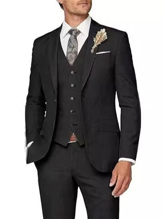 Men's 3pcs Suit #302 - | Black / XXS