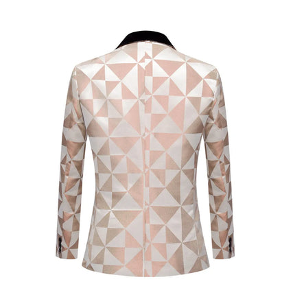 Men's Elegant Geometric Fashion Suit  #S8347