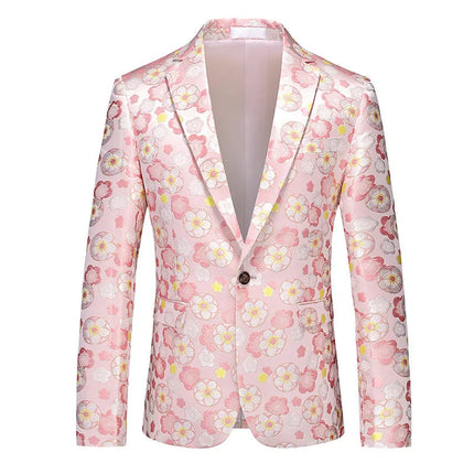 Men's Catoptric Flower Blazer #S7044 - Blazers | Color3 / XS