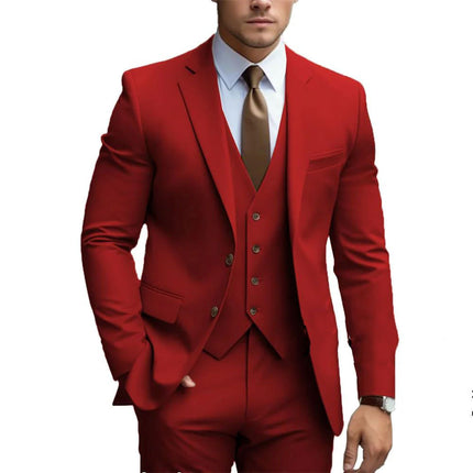 Men's 3pcs Suit #301 - | Red / XXS
