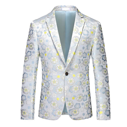 Men's Catoptric Flower Blazer #S7044 - Blazers | Color1 / XS
