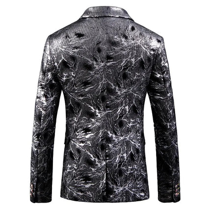 Men's Dazzling Lightning Blazer #S7046 - Blazers | Golden / XS