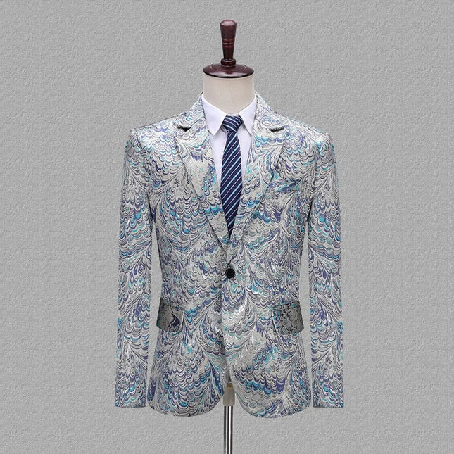 Men's Peacock Jacquard Tuxedo  #S8404